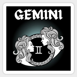 Gemini Twins Gothic Style Sticker